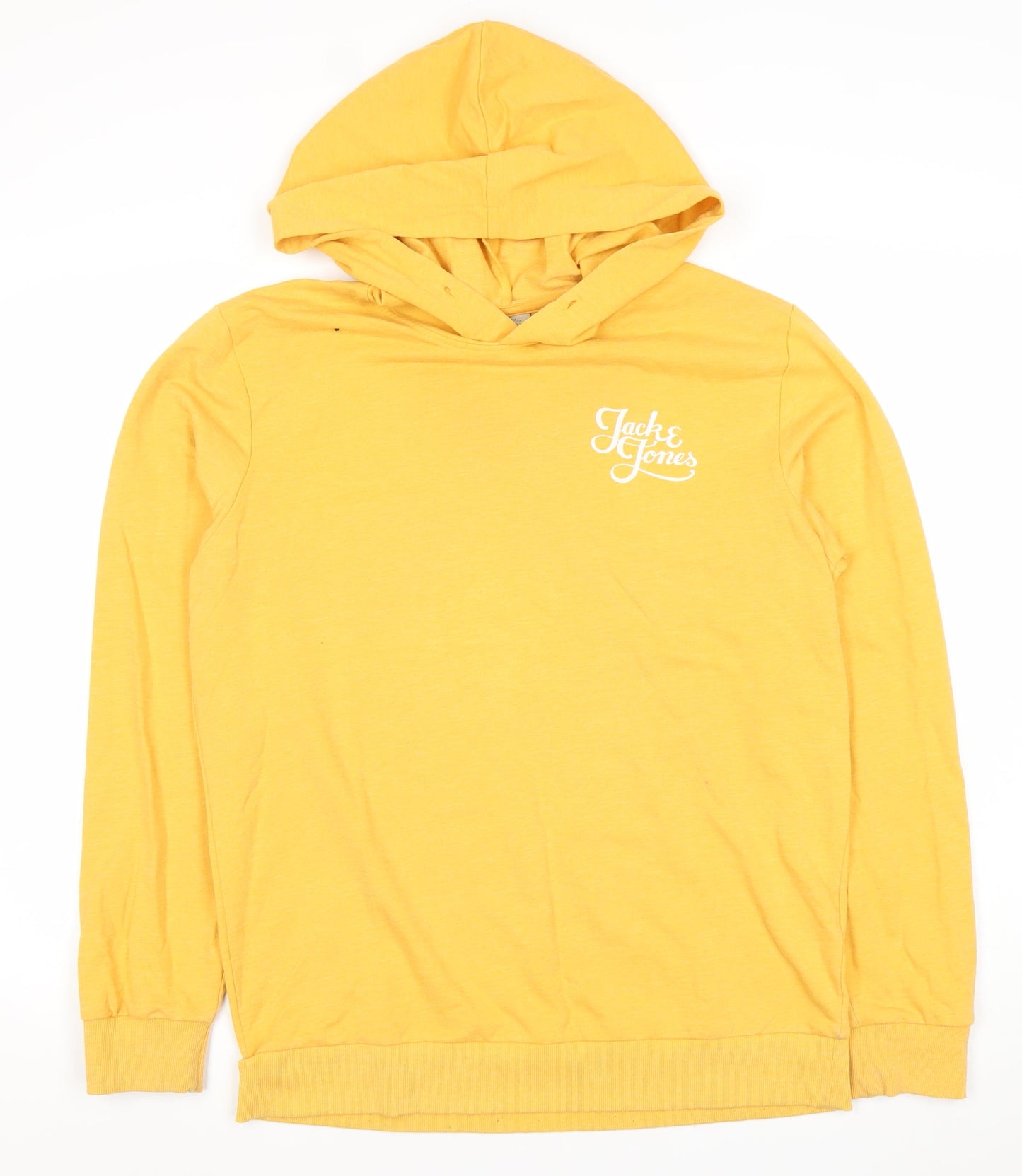 Mens UK Size L JACK & JONES Yellow Pullover Hoodie
