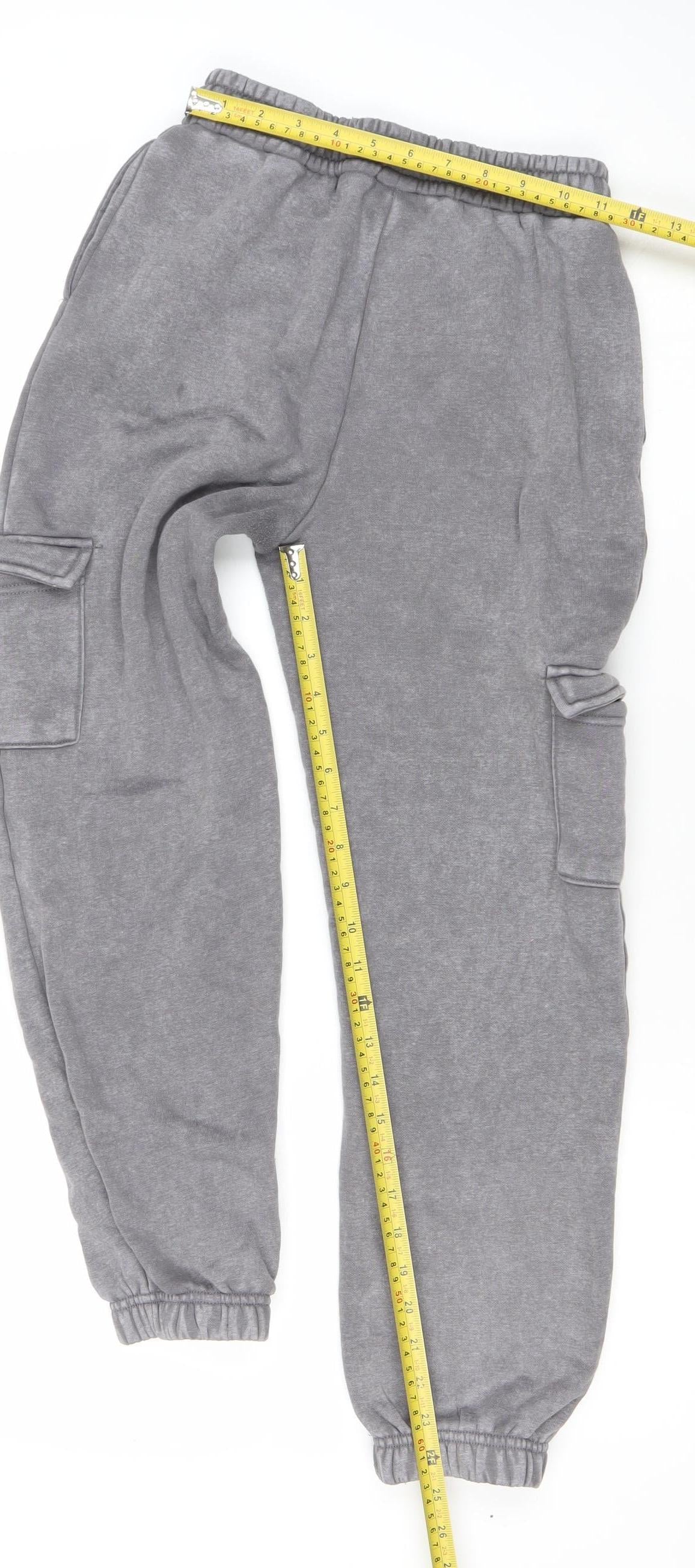 Disney Stitch Boys Grey Joggers 11-12 Years Elastic Waist Fleece Sweatpants
