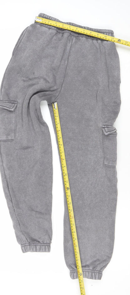 Disney Stitch Boys Grey Joggers 11-12 Years Elastic Waist Fleece Sweatpants