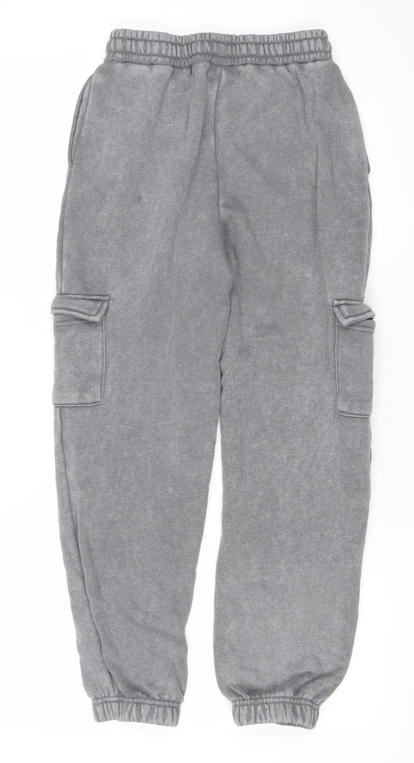 Disney Stitch Boys Grey Joggers 11-12 Years Elastic Waist Fleece Sweatpants