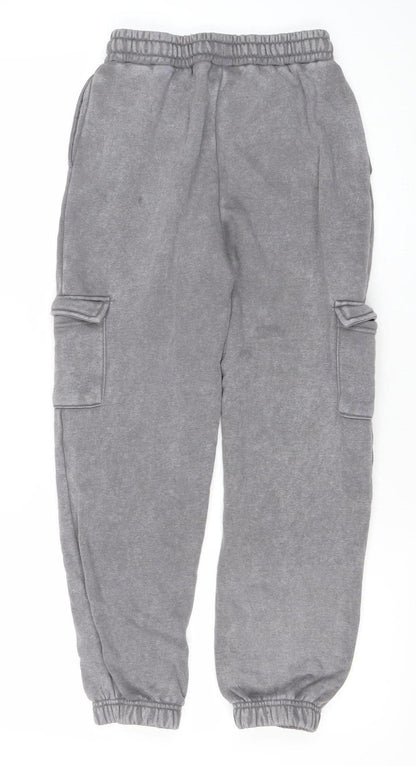 Disney Stitch Boys Grey Joggers 11-12 Years Elastic Waist Fleece Sweatpants