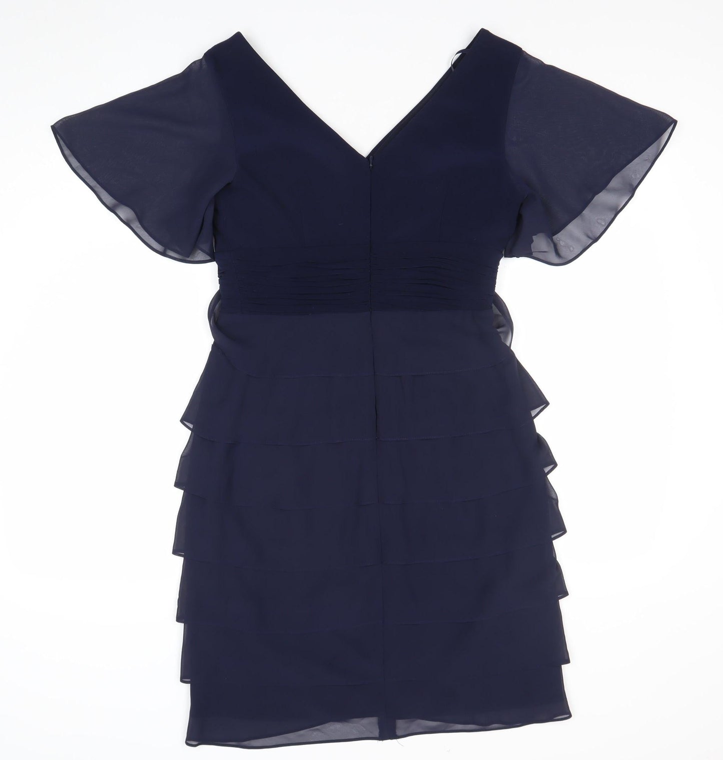 La Nouvelle Renaissance Women's Navy Knee Length V-Neck Bodycon Dress Size 10