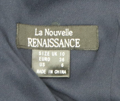 La Nouvelle Renaissance Women's Navy Knee Length V-Neck Bodycon Dress Size 10