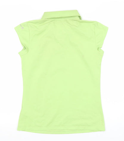Oxylane Women's Green XS Polo Shirt Short Sleeve Lightweight Polyester