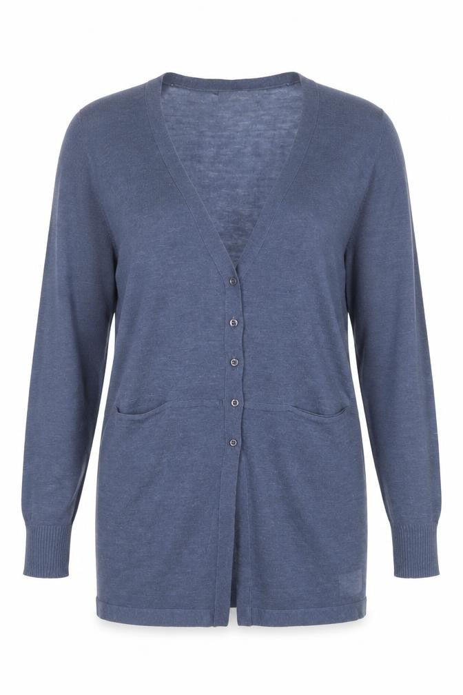 Rage Women’s Blue V-Neck Long Sleeve Button Cardigan Size M