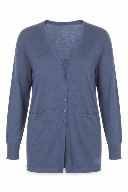 Rage Women’s Blue V-Neck Long Sleeve Button Cardigan Size M
