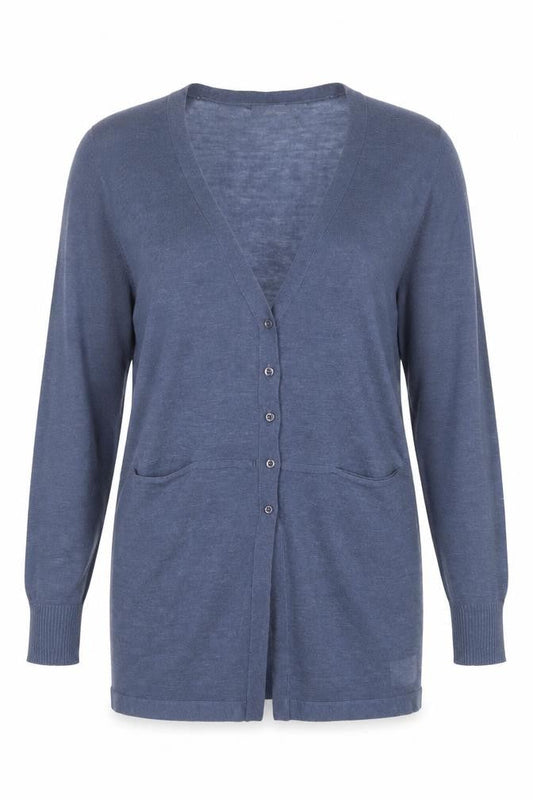 Rage Women’s Blue V-Neck Long Sleeve Button Cardigan Size M