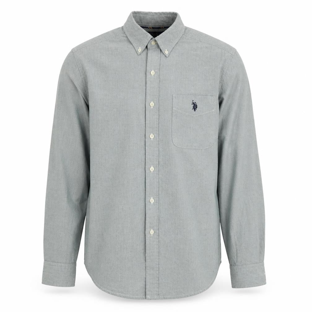 U.S. Polo Assn. Men's Grey Button-Down Long Sleeve Oxford Shirt Size S