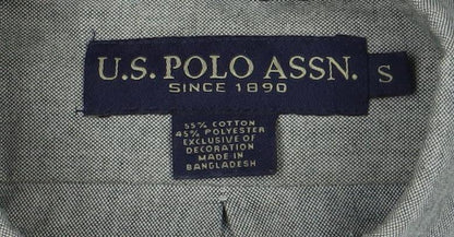 U.S. Polo Assn. Men's Grey Button-Down Long Sleeve Oxford Shirt Size S
