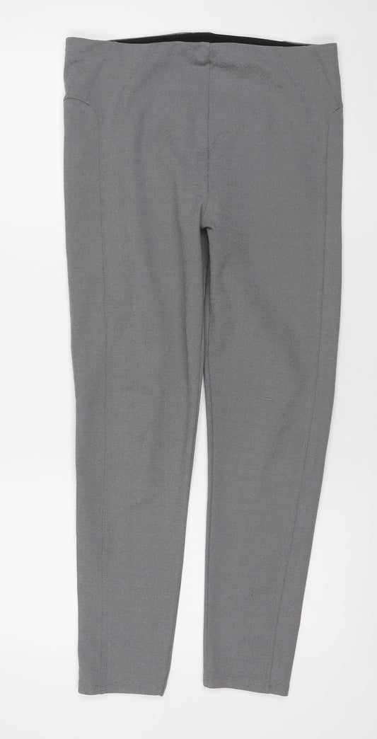 River Island Womens Grey Size 12R Slim Stretch Knit Trousers