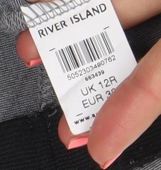 River Island Womens Grey Size 12R Slim Stretch Knit Trousers