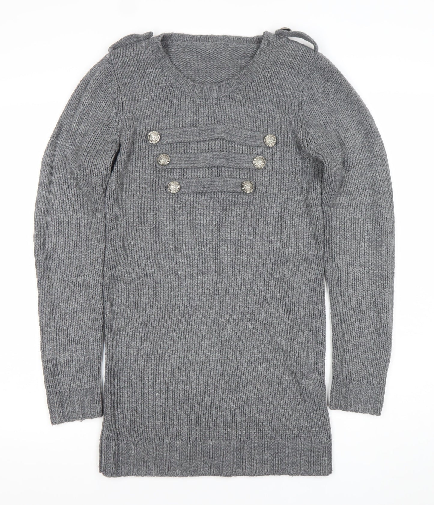 St Bernard Grey Knit Long Sleeve Women's Pullover Jumper Size 10