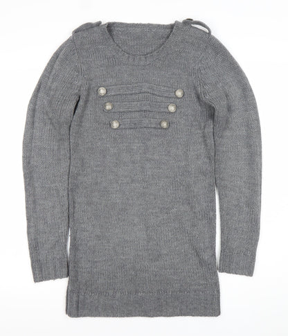 St Bernard Grey Knit Long Sleeve Women's Pullover Jumper Size 10