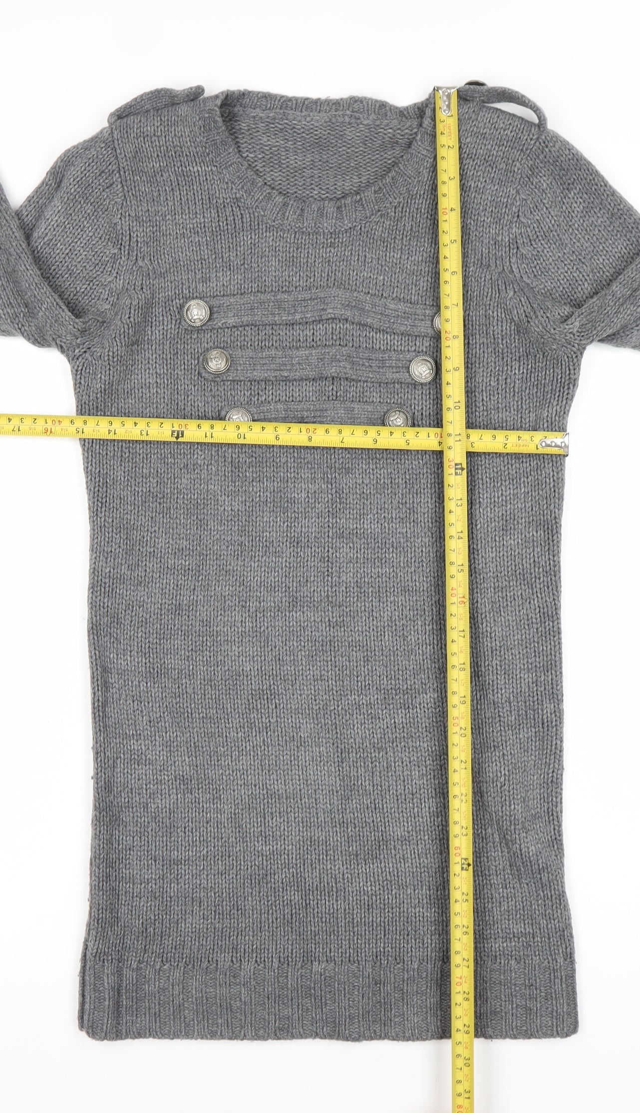 St Bernard Grey Knit Long Sleeve Women's Pullover Jumper Size 10