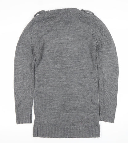 St Bernard Grey Knit Long Sleeve Women's Pullover Jumper Size 10