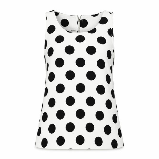 Glamorous Women White Polka Dot Sleeveless Tank Top M
