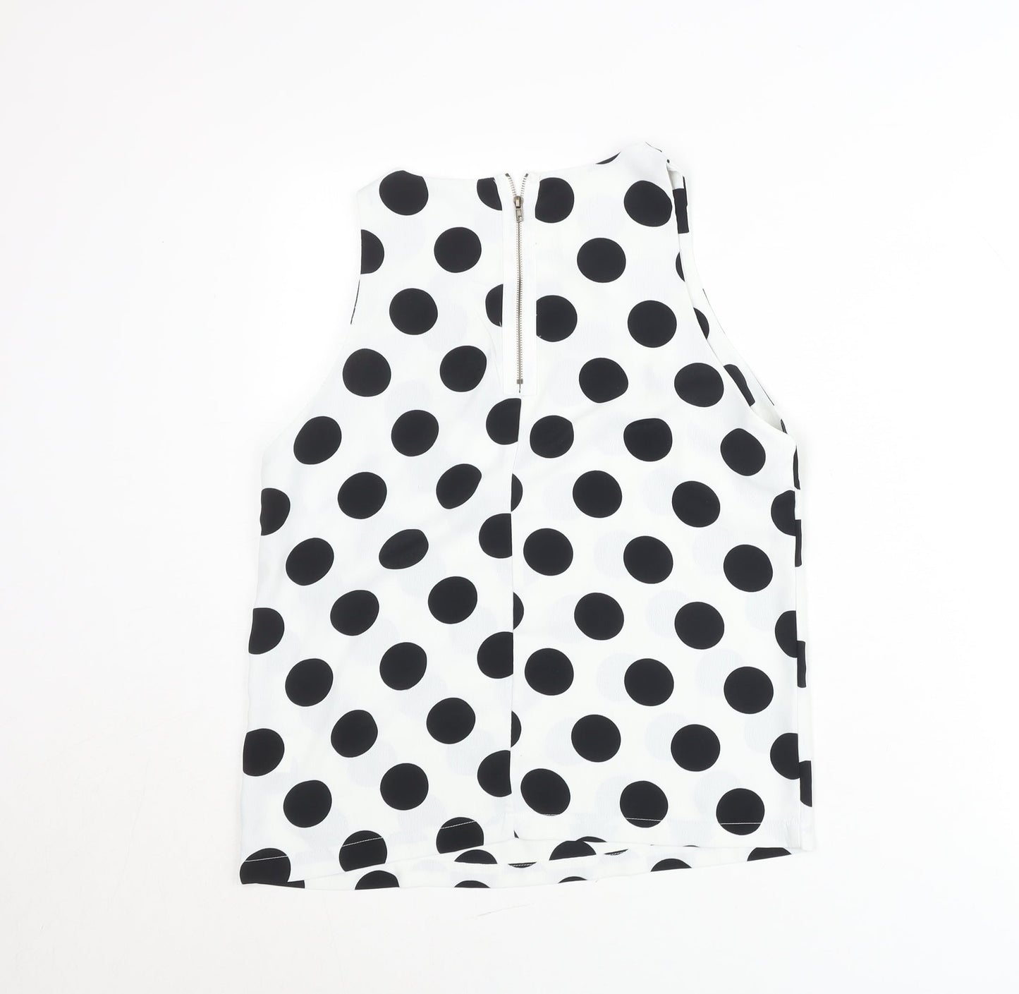 Glamorous Women White Polka Dot Sleeveless Tank Top M