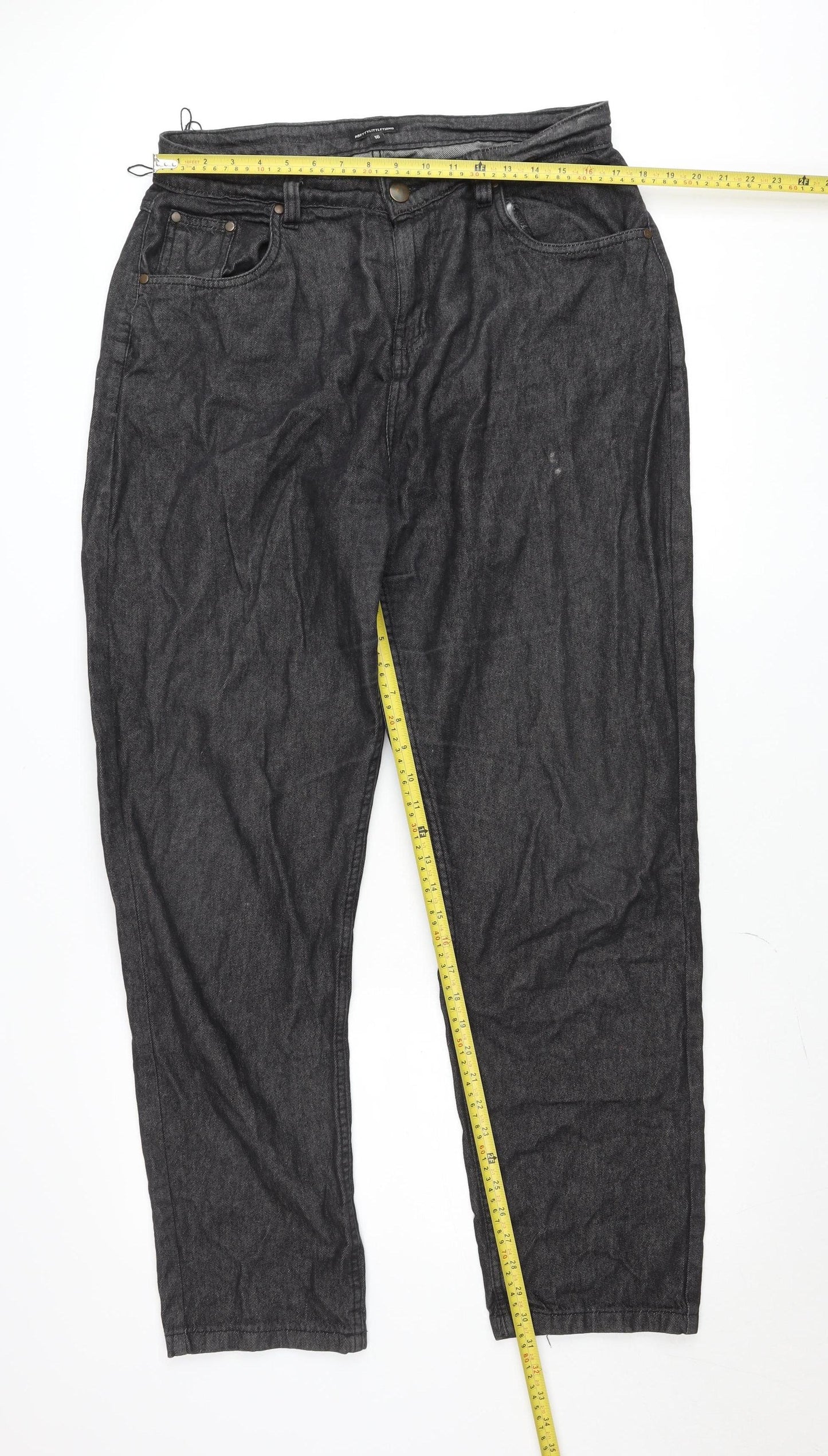 PrettyLittleThing Women’s Black Size 16 Straight Jeans