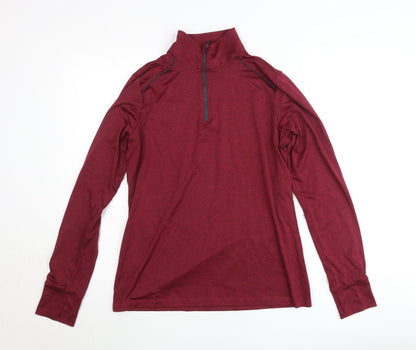 Crivit Mens Red 1/2 Zip Athletic Sweatshirt M Lightweight Pullover