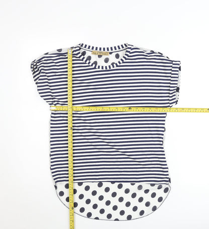 Pala D’Oro Women’s Blue Striped Polka Dot Jersey T-Shirt M