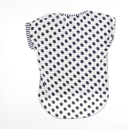 Pala D’Oro Women’s Blue Striped Polka Dot Jersey T-Shirt M