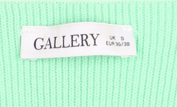 Gallery Womens Green Knit Short Sleeve Sweetheart Neck T-Shirt S