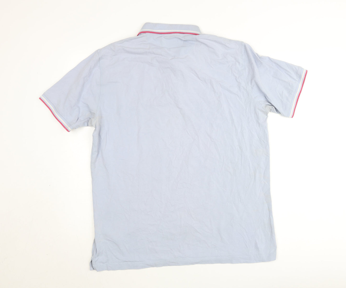 Eden Park Men's Blue Cotton Polo Shirt L Collared Short Sleeve