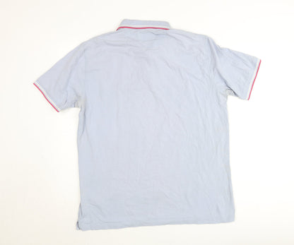Eden Park Men's Blue Cotton Polo Shirt L Collared Short Sleeve