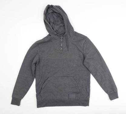 Lonsdale Women’s Grey Half Zip Hoodie Size 8 Small Pullover Sweatshirt