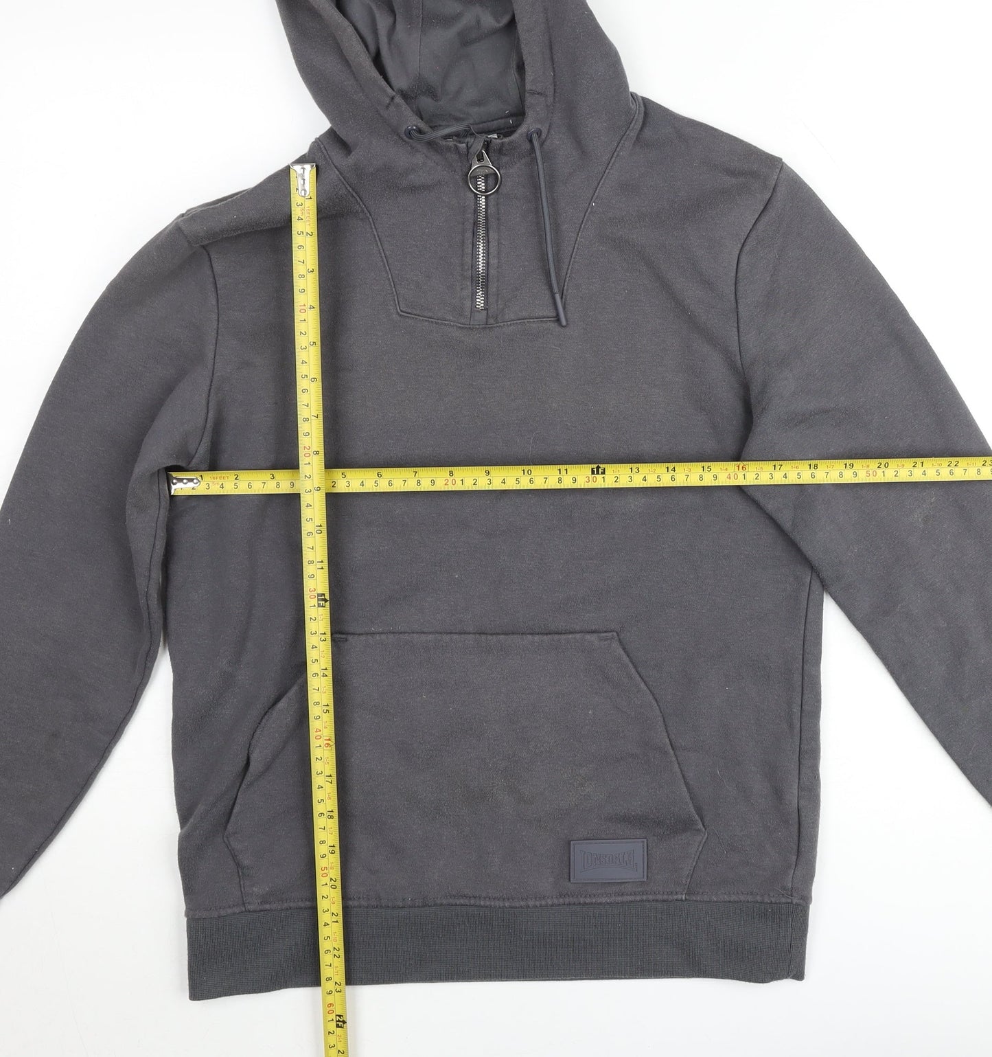 Lonsdale Women’s Grey Half Zip Hoodie Size 8 Small Pullover Sweatshirt