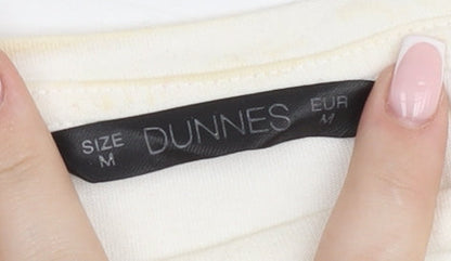 Dunnes Womens White Fruit Print Crew Neck Cotton T-Shirt Size 12