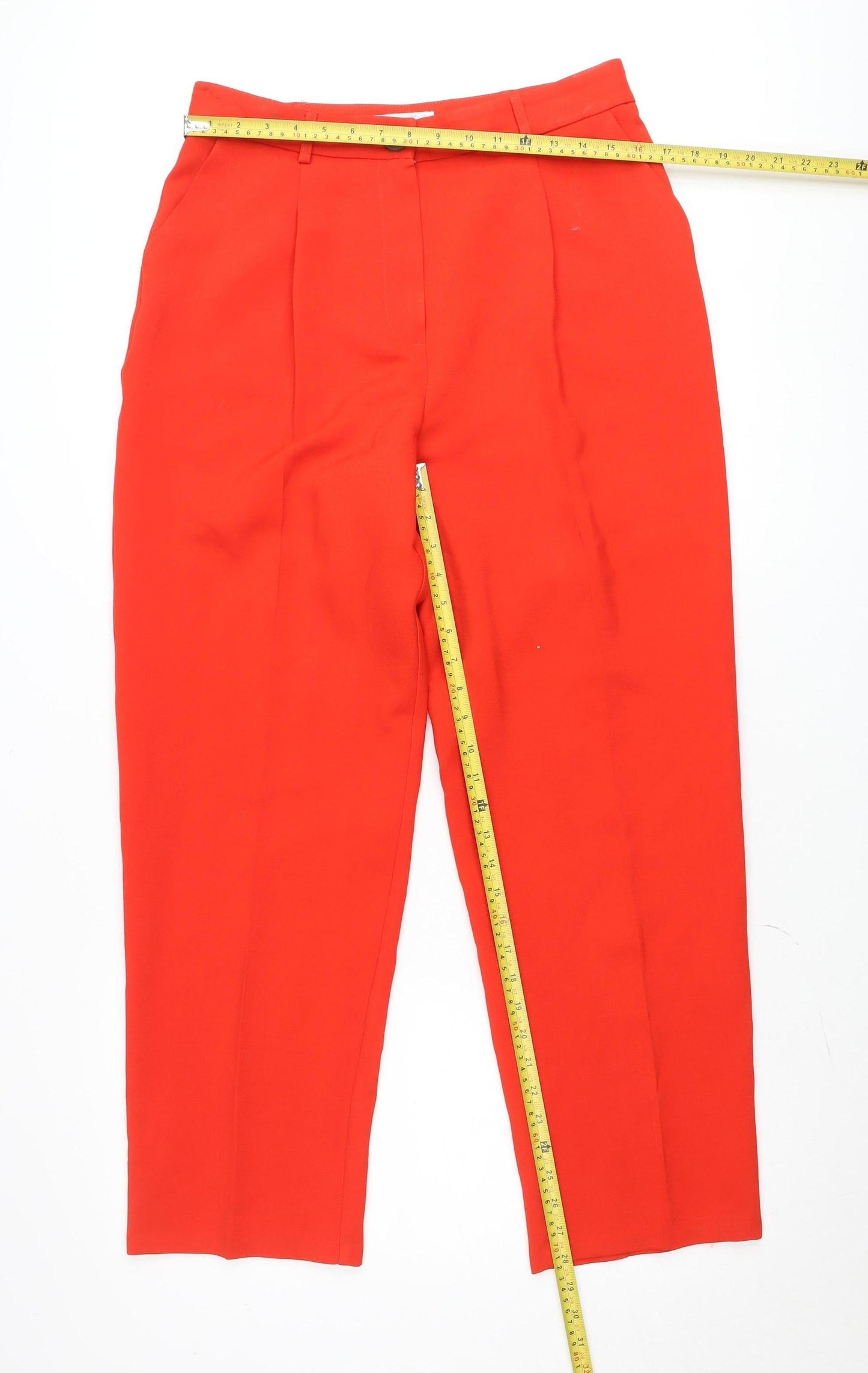 Primark Women’s Red Cropped Trousers Size 14 Polyester Blend