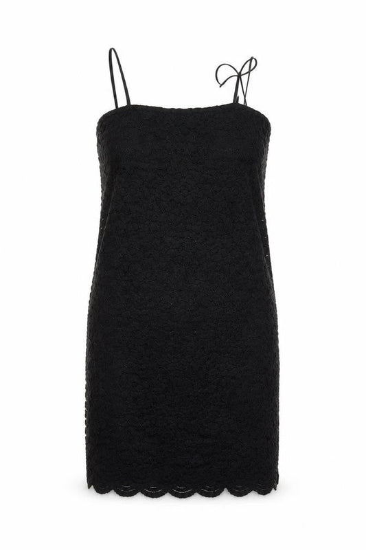 Zara Women Black Lace Bodycon Dress Size 12 Sleeveless Knee Length