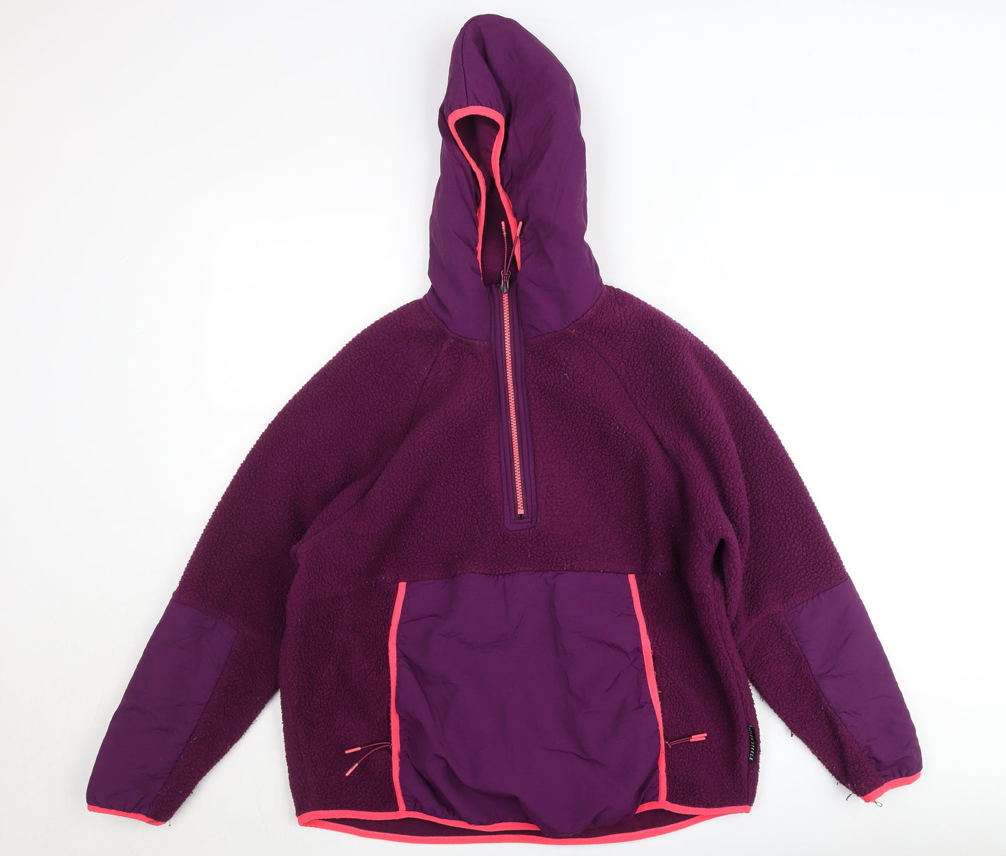 Helen Steele x Dunnes Stores Purple Fleece Hoodie Women's M 1/2 Zip Hooded Pullover