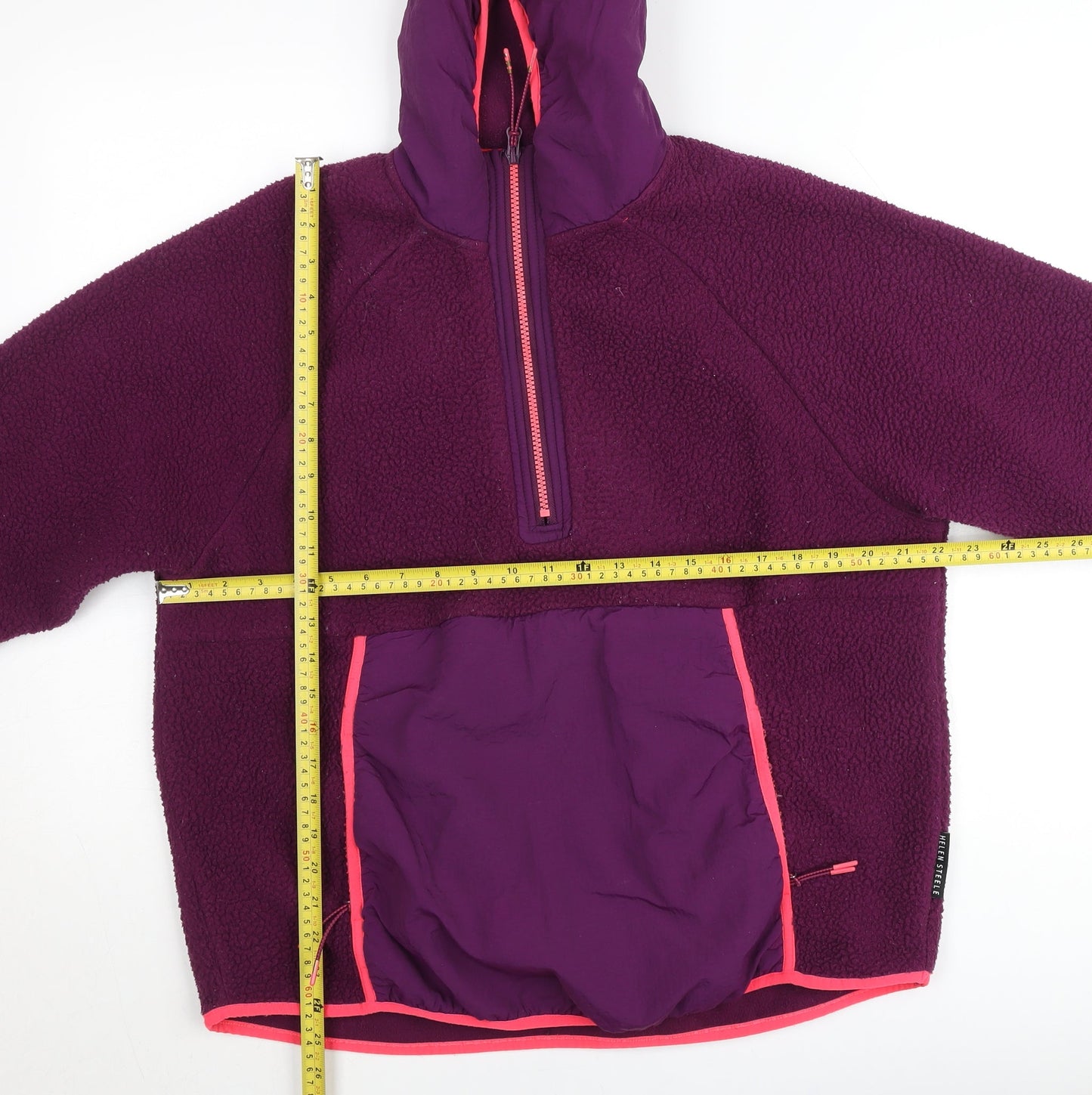 Helen Steele x Dunnes Stores Purple Fleece Hoodie Women's M 1/2 Zip Hooded Pullover