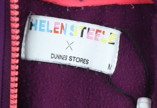 Helen Steele x Dunnes Stores Purple Fleece Hoodie Women's M 1/2 Zip Hooded Pullover