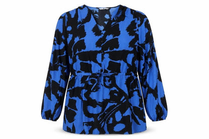 Very Women's Blue Animal Print Tunic Blouse Size 12