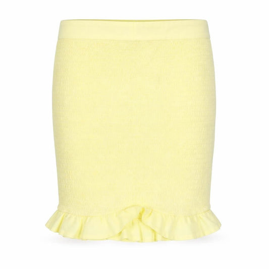 Oh Polly Women's Yellow Short Ruffle Stretch Skirt Size 10
