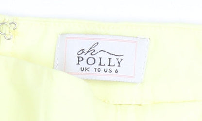 Oh Polly Women's Yellow Short Ruffle Stretch Skirt Size 10