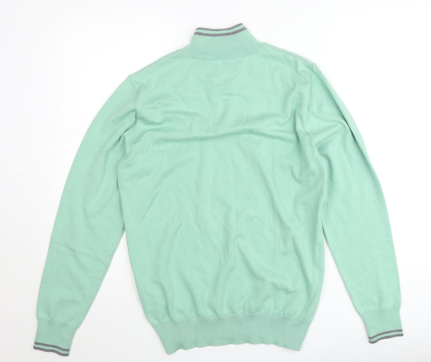 Padraig Harrington Men's Green 1/4 Zip Sweatshirt Small Cotton Blend