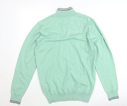 Padraig Harrington Men's Green 1/4 Zip Sweatshirt Small Cotton Blend