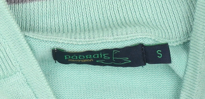 Padraig Harrington Men's Green 1/4 Zip Sweatshirt Small Cotton Blend