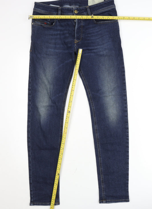 Diesel Men’s Blue Sleenker Slim Skinny Jeans Size W30 L34
