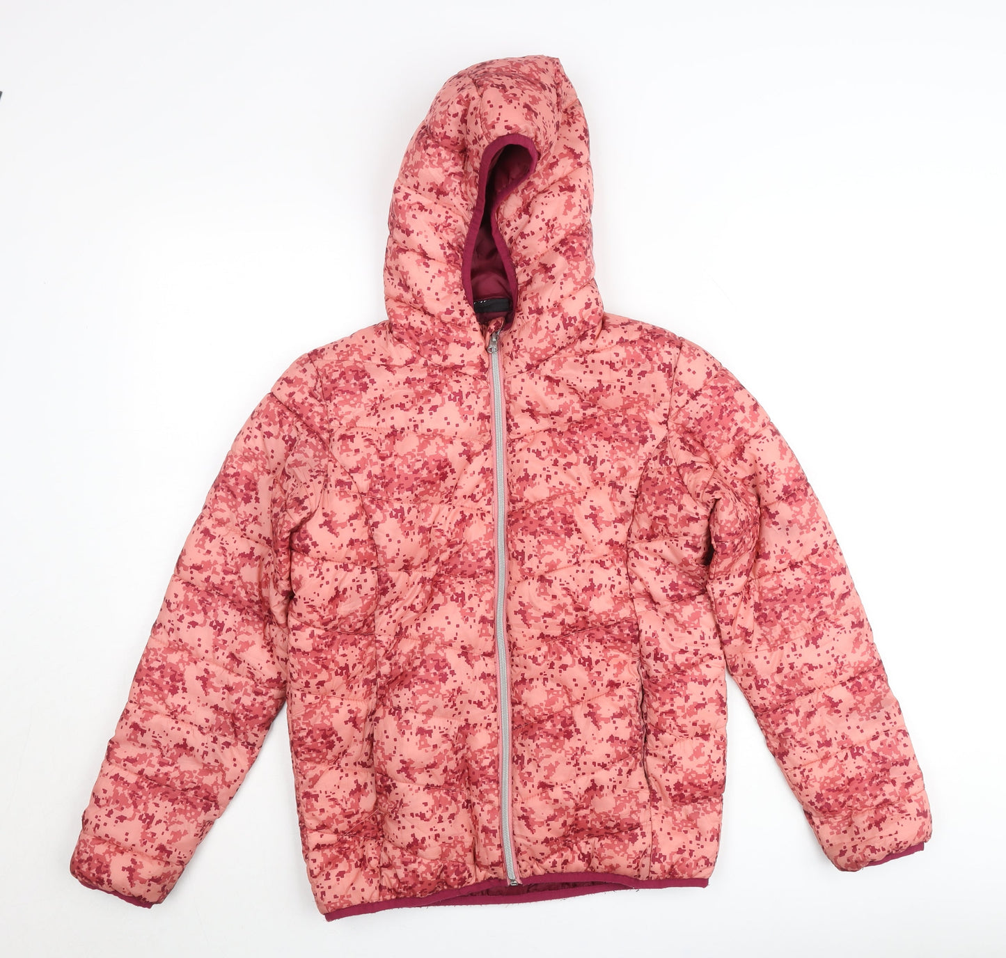 Deeperts Girls Pink Hooded Puffer Jacket 12-13 Years Winter Coat
