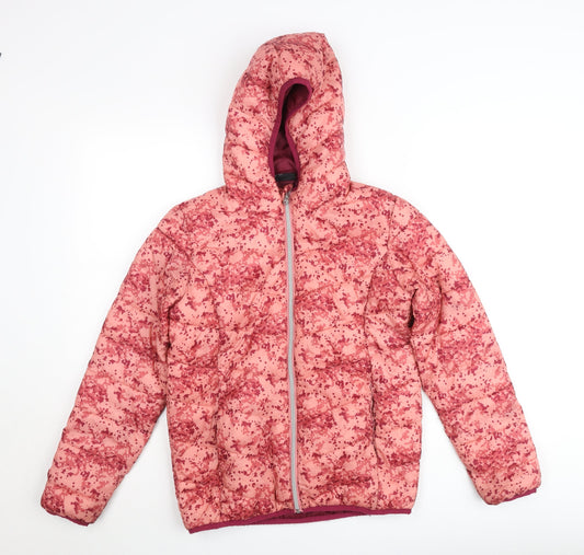 Deeperts Girls Pink Hooded Puffer Jacket 12-13 Years Winter Coat