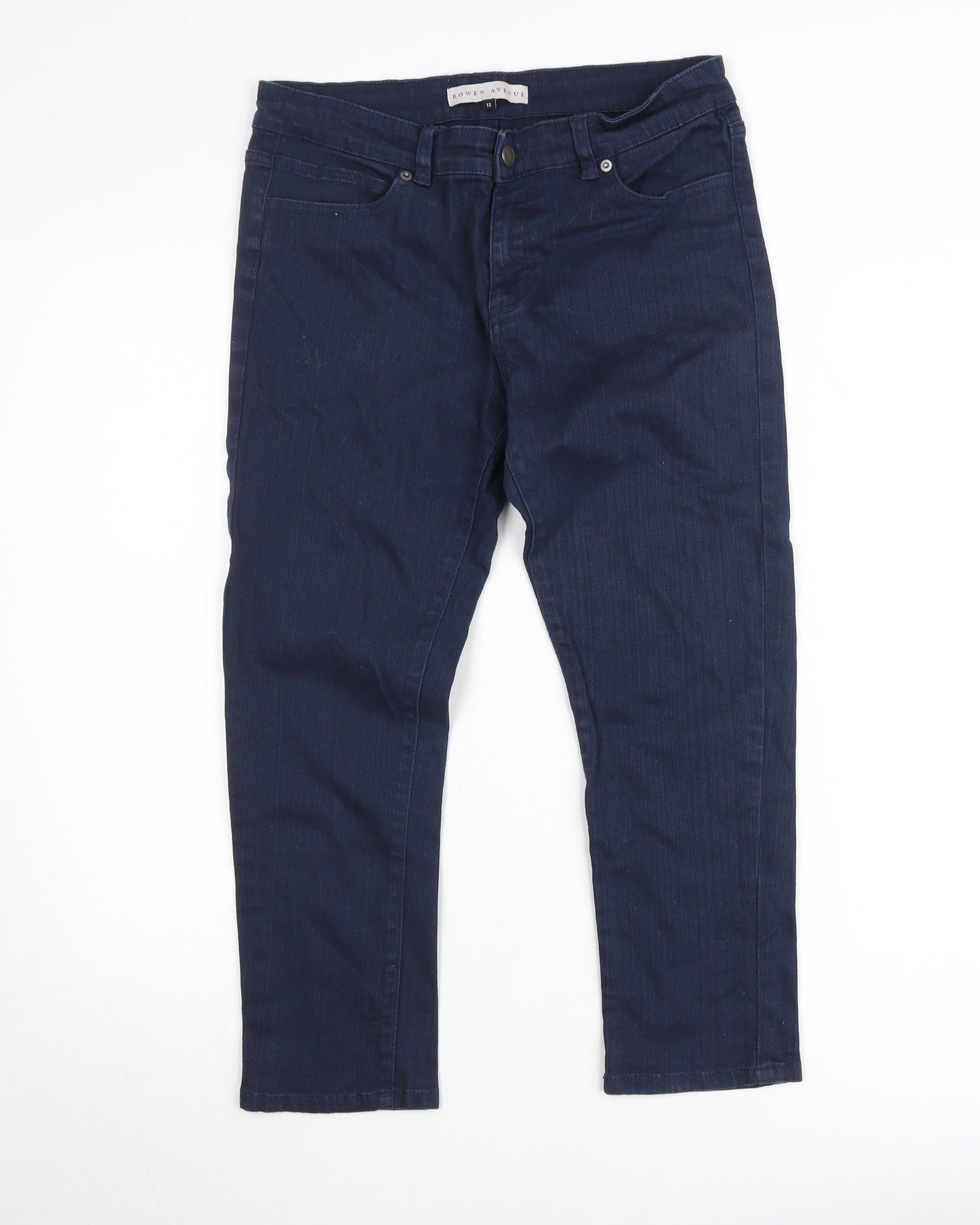 Rowen Avenue Womens Blue Straight Stretch Denim Jeans Size 12