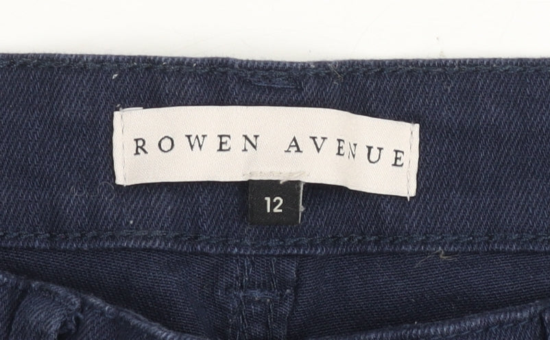 Rowen Avenue Womens Blue Straight Stretch Denim Jeans Size 12