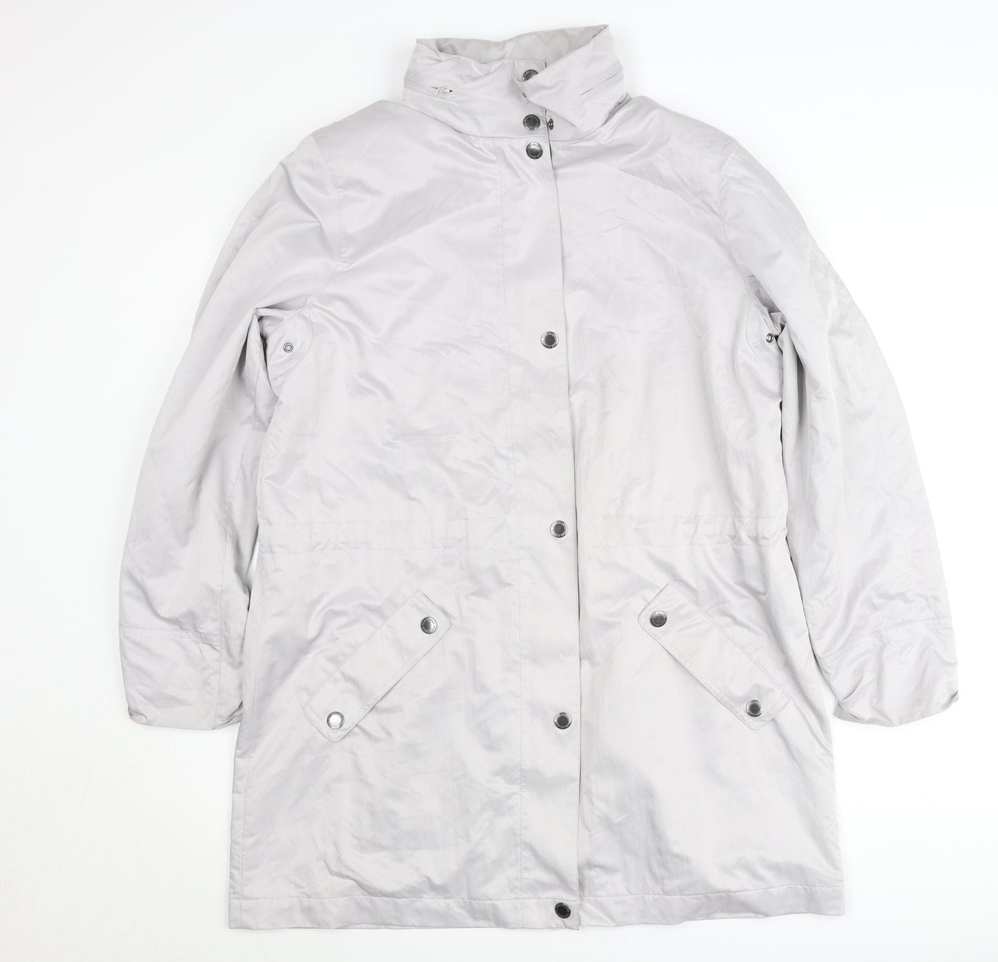 Four Seasons London Women's Grey Long Rain Coat L Water Resistant