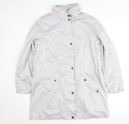 Four Seasons London Women's Grey Long Rain Coat L Water Resistant