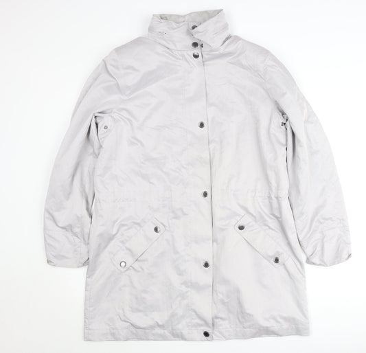 Four Seasons London Women's Grey Long Rain Coat L Water Resistant